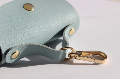 Vegan leather 
Poop bag holder - baby blue