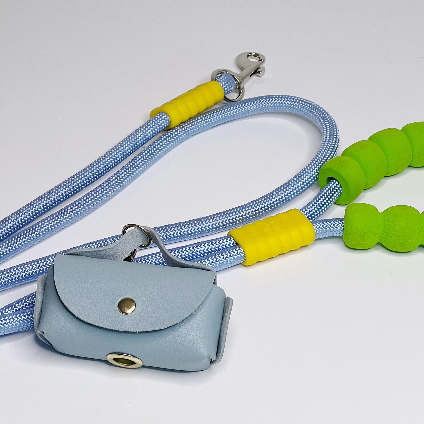 Vegan leather 
Poop bag holder - baby blue