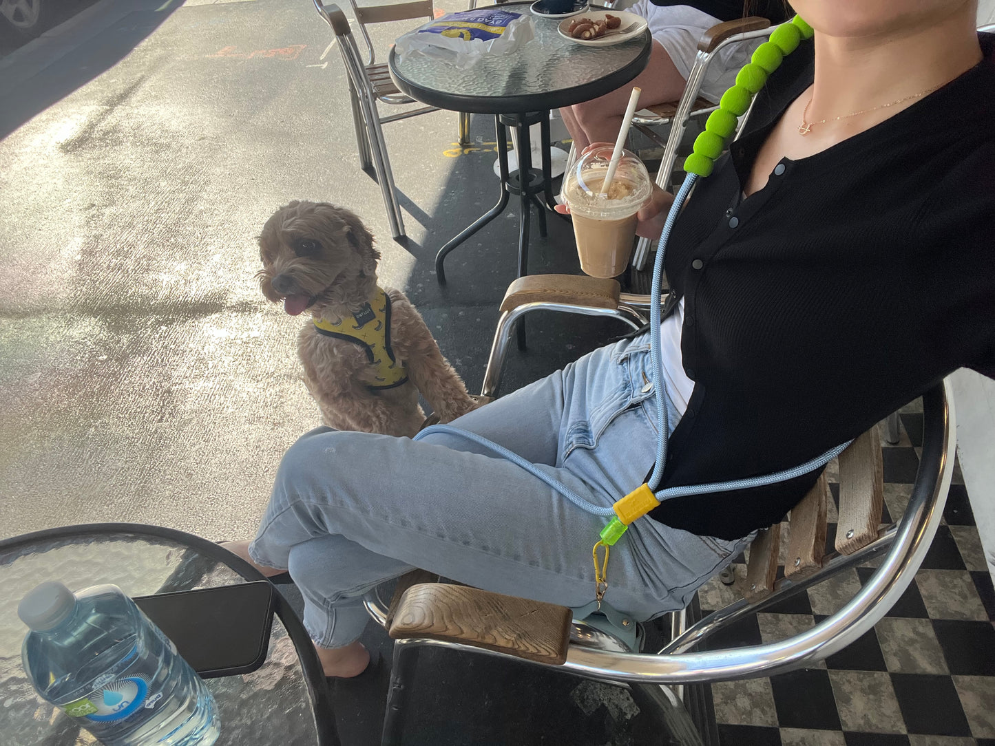 Vegan leather 
Poop bag holder - baby blue
